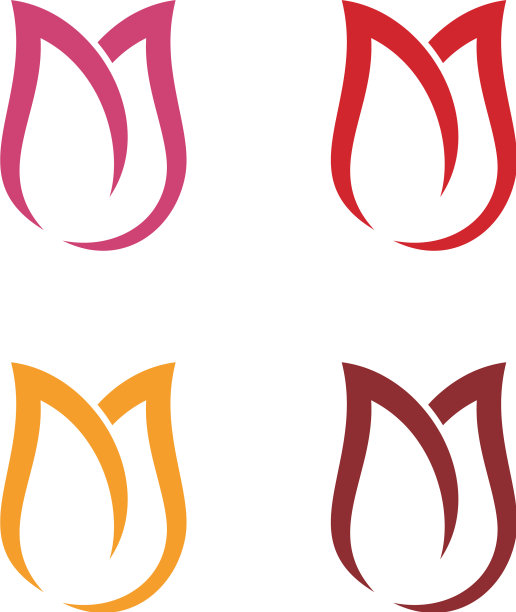 郁金香花标志模板设计eps 10图片下载