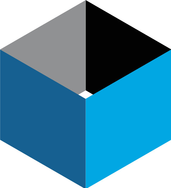 蓝色盒子标志模板设计eps 10图片下载