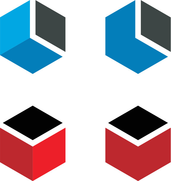 六边形盒子Logo模板设计图片下载