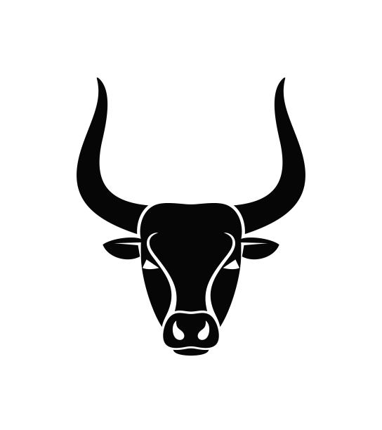 公牛头标志。在白色背景上孤立的公牛头图片下载