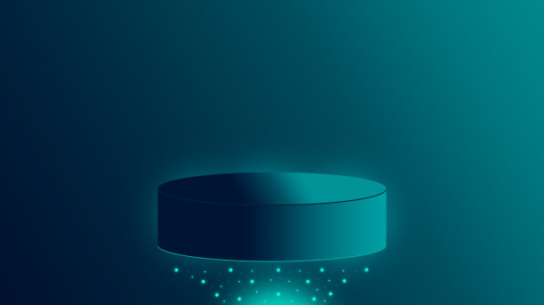 展示平台在空中的技术网络上。图片下载