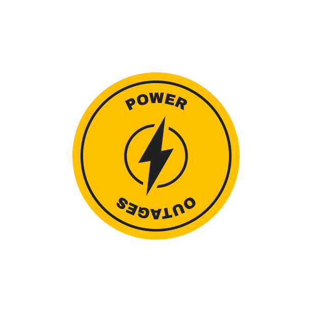 停电标识。带有闪电的徽章。标志设计。矢量图图片下载