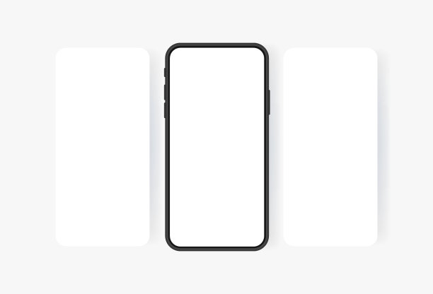 智能手机空白屏幕，手机模型。旋转木马式手机屏幕。用于信息图或演示UI设计界面的模板图片下载