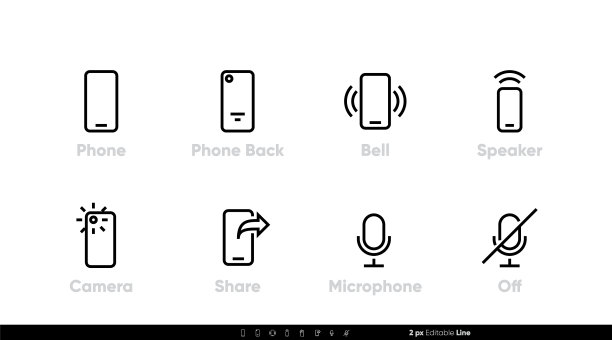 手机功能和应用程序图标设置铃声扬声器图片下载