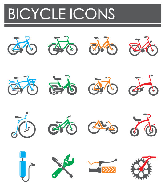 自行车相关的图标设置为背景图片下载