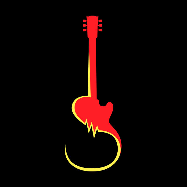 电吉他符号上的黑色背景图片下载