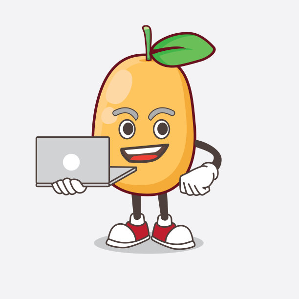 金橘水果卡通吉祥物人物工作图片下载
