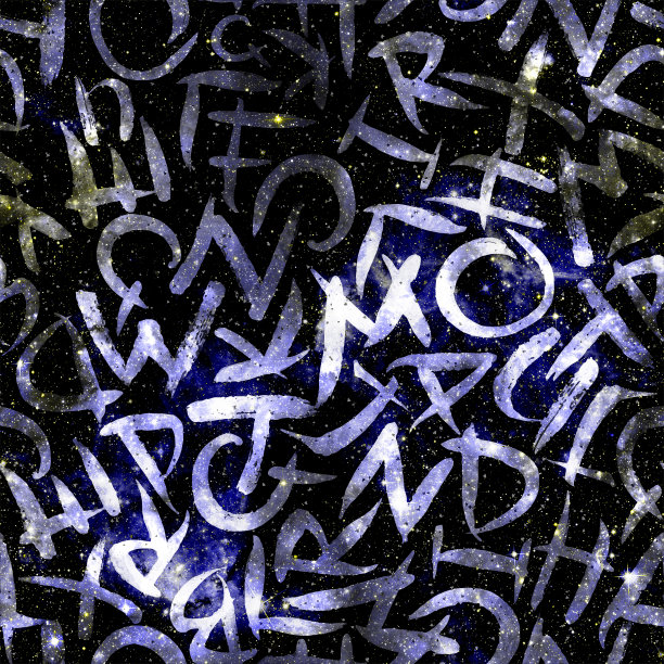 字体无缝模式。时尚手绘图片下载