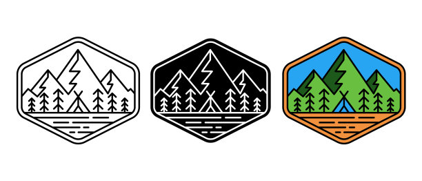 山峰Logo山峰徽章设计合集图片下载