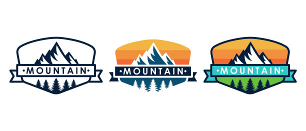 设定山标志山徽章设计图片下载