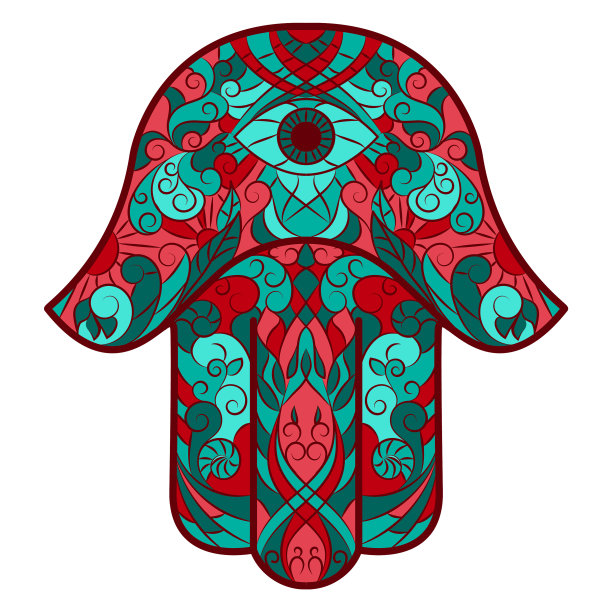 传统的东方或印度神圣的护身符和图片下载