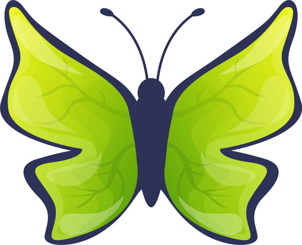 迷人的蝴蝶图标卡通风格图片下载