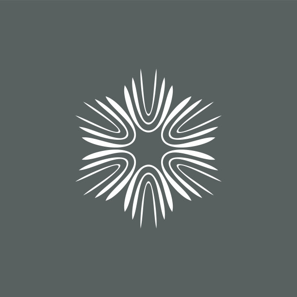 白星花装饰标志模板图片下载