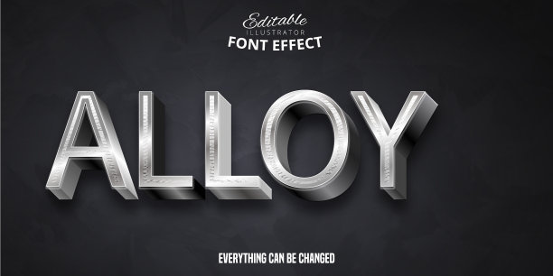 合金文本3d可编辑字体效果图片下载