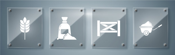 放置手推车与泥土花园篱笆木制图片下载