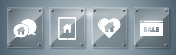 设挂有文字的网上售房标志用图片下载