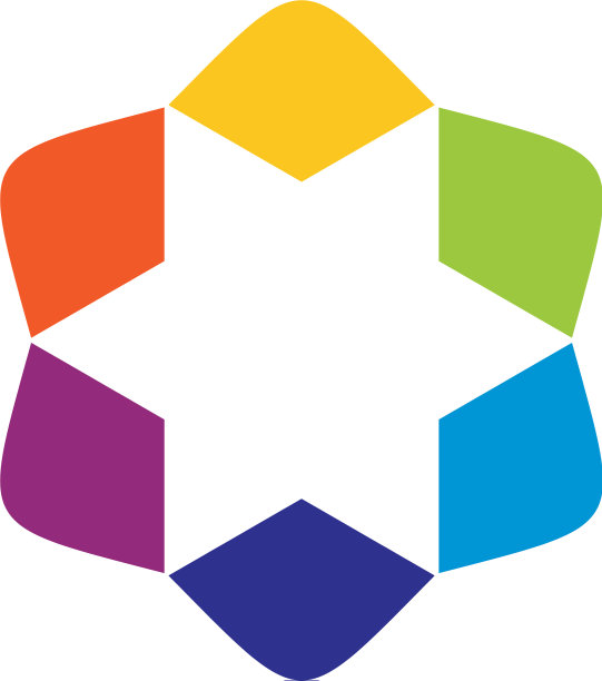 彩色犹太明星标志模板设计图片下载