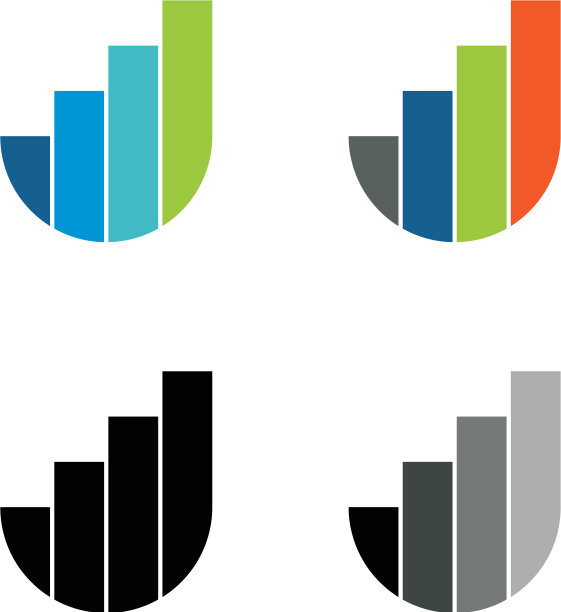 彩色股票交易所标志模板设计图片下载