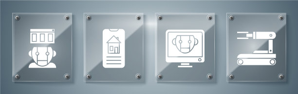 设置机器人机器人智能家居和机器人方形玻璃图片下载