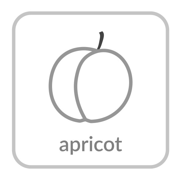 杏的图标，灰色的桃子轮廓平坦的标志图片下载