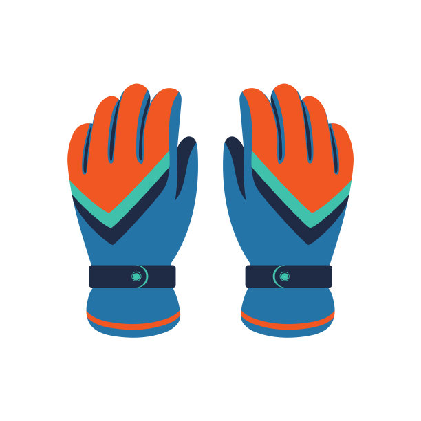 冬季登山手套孤立图标图片下载