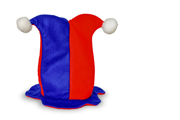 球迷们在一个孤立的白色背景下帽子足球欢呼图片下载