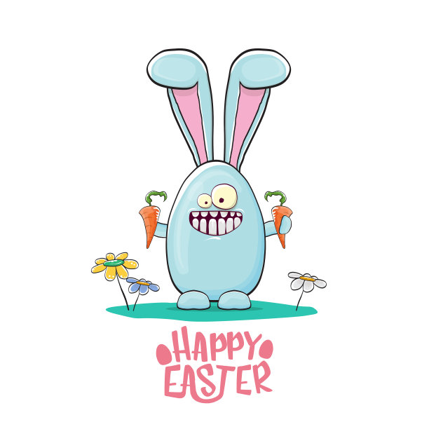 复活节贺卡与有趣的卡通图片下载