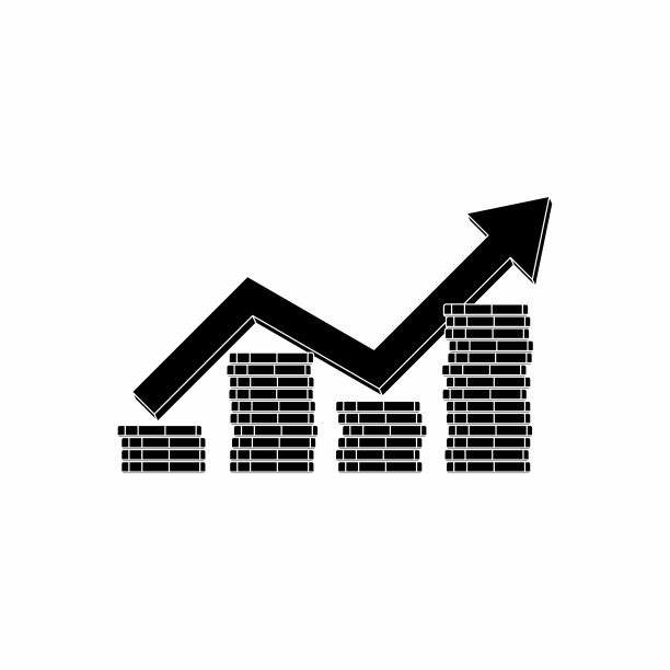 金币价格上涨蓝色图表白色轮廓图标矢量素材。美元价格上涨图片下载