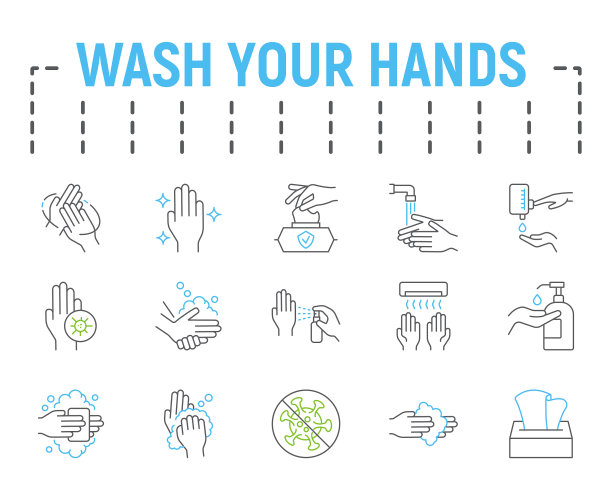 洗手线图标设置健康标志图片下载