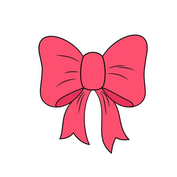 华丽的粉色蝴蝶结，丝带结。矢量插图。图片下载