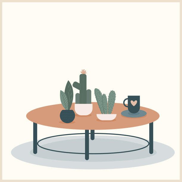 抽象手工植物插画。手绘植物用于设计家庭室内印花，花店装饰，墙纸，包或t恤印花等。图片下载