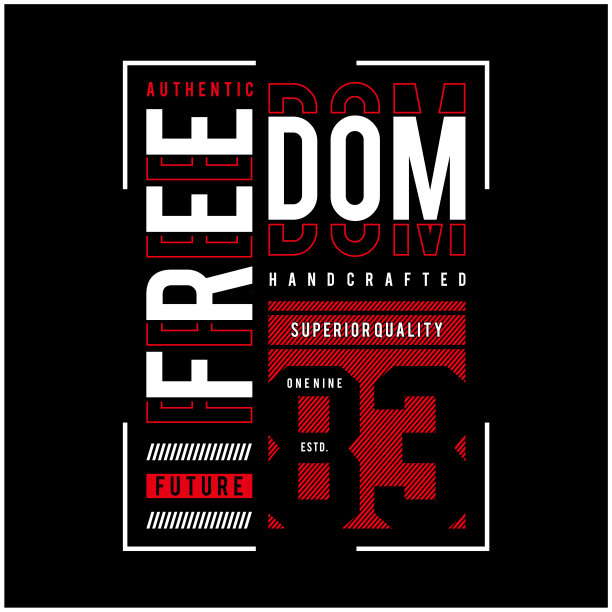 设计矢量排版设计自由的未来印刷t恤男人图片下载