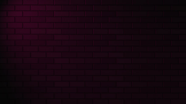 红色霓虹灯在空白的砖墙与复制空间图片下载