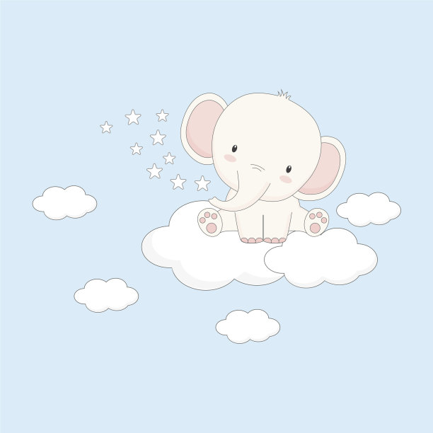 小象坐在云上图片下载