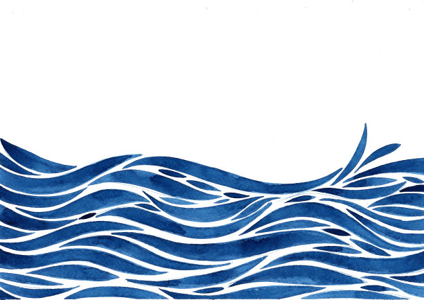 抽象水面水彩画或水波手画背景。图片下载