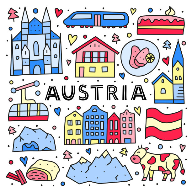 带有奥地利标志的海报。图片下载