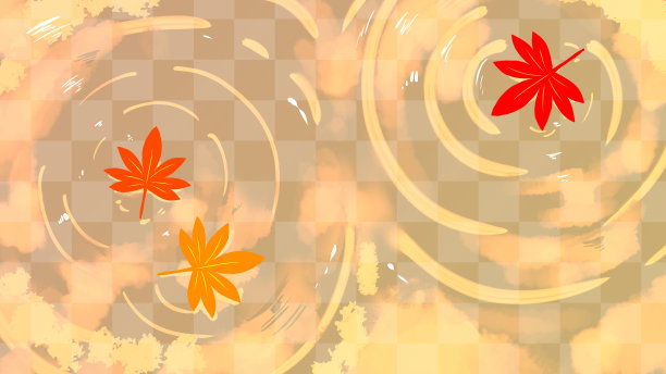 秋叶和涟漪墙纸。图片下载