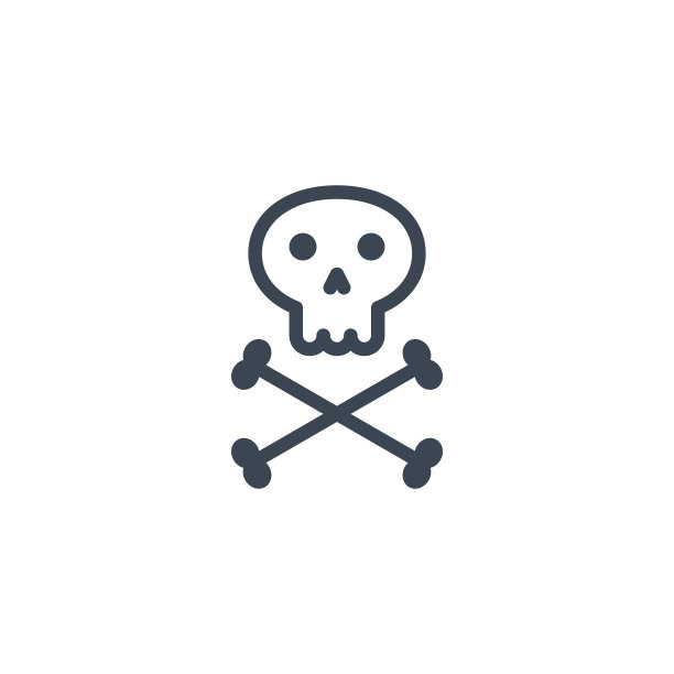 头骨和骨头相关的字形图标图片下载