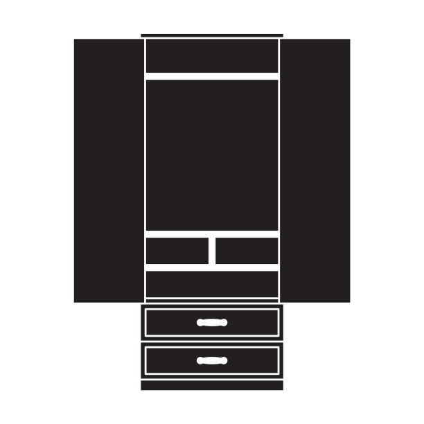 壁橱图标黑色图标隔离图片下载