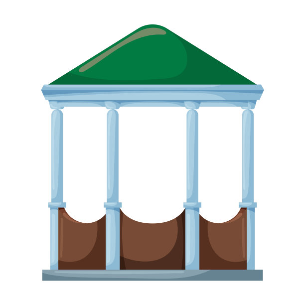 木制凉亭藤架图标卡通图片下载