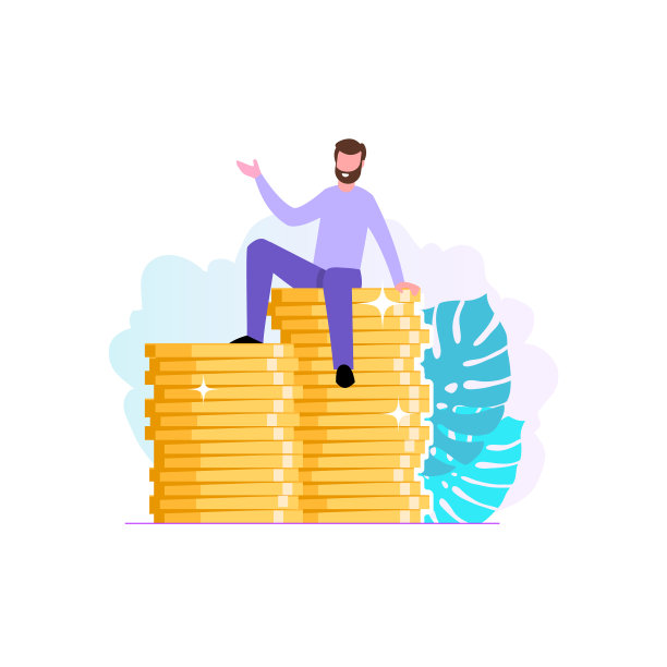 金融顾问或投资者坐在一堆东西上图片下载