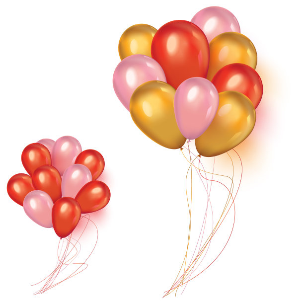 假日背景与浮动的派对气球图片下载