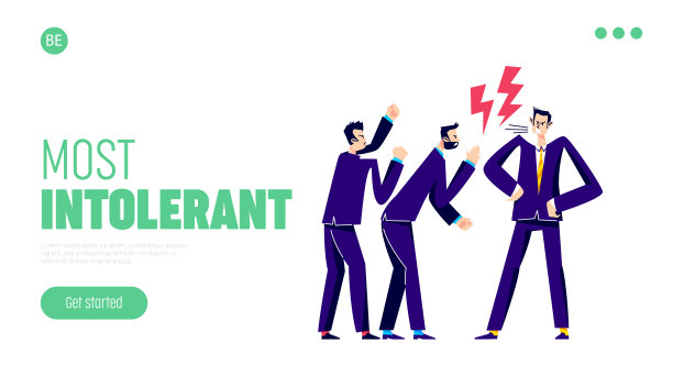 办公室暴力登陆页面设计与愤怒的商务人士争吵和打架图片下载