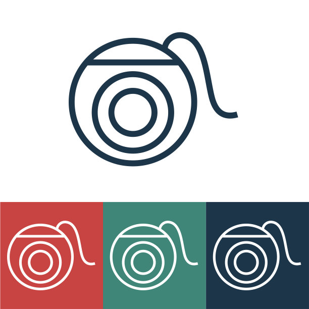 带牙线的线性矢量图标图片下载