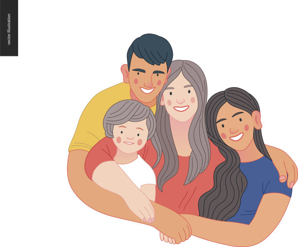 快乐的国际家庭，有孩子的家庭图片下载