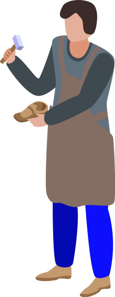 修鞋人图标等距风格图片下载