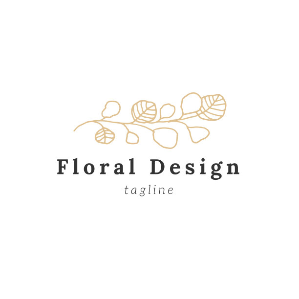 向量简单花卉标签模板。手画的带叶子的树枝。图片下载