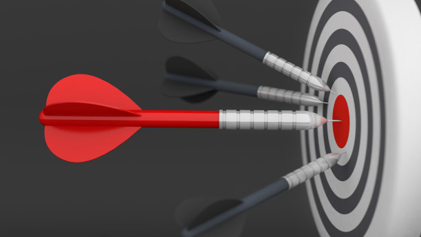 正中靶上的箭头，战略业务，3d渲染图片下载