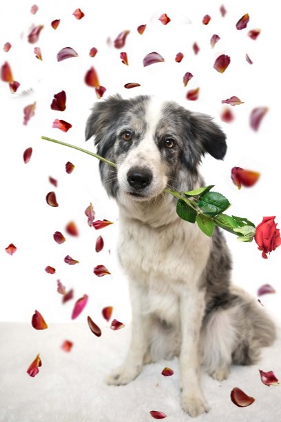 狗给你一朵玫瑰图片下载