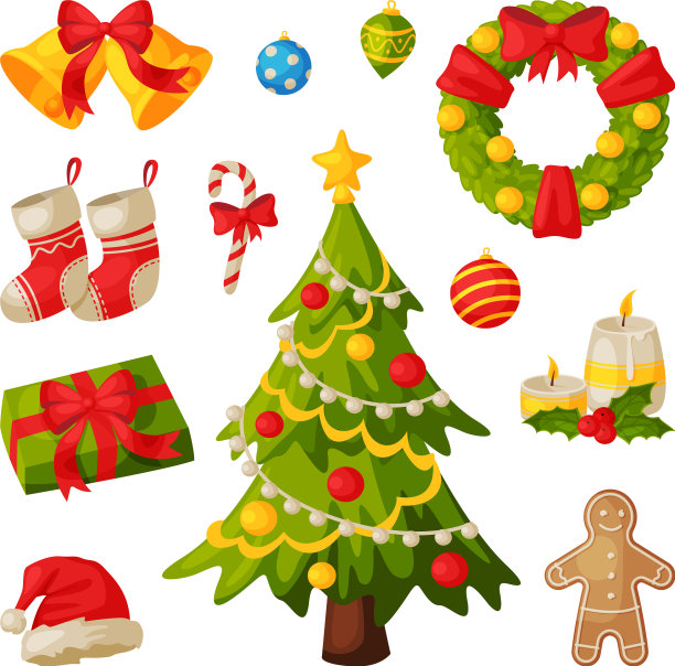 圣诞和新年标志收藏图片下载